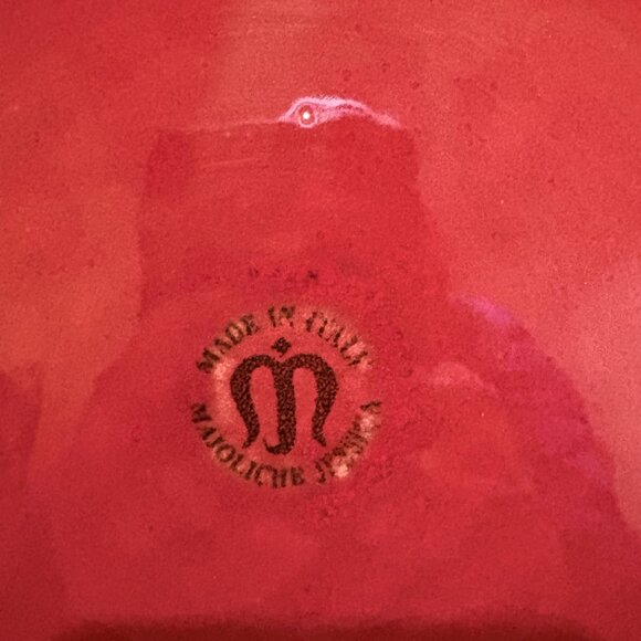 Maioliche Jessica Large Holiday Serving Plate Bowl 12" Red Made in Italy - Picture 4 of 4
